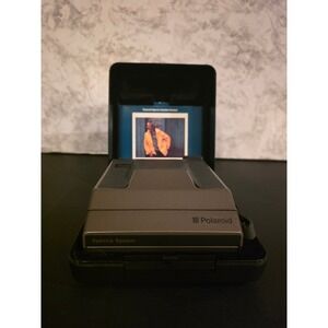 Polaroid Spectra System Vintage Instant Film Camera with Hard Case Gray Black
